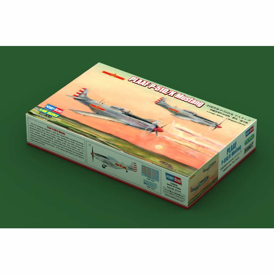 HBM85807 PLAAF P-51D/K Mustang 1/48 Scale Plastic Model Kit Hobby Boss (ONLINE ORDER ONLY)