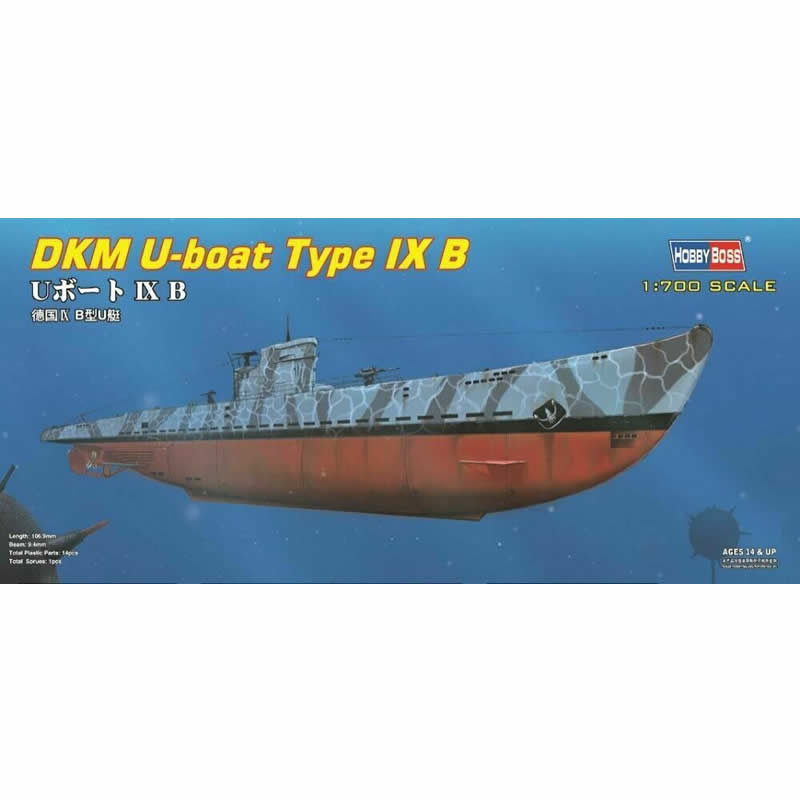 HBM87006 Deutschekriegsmarine U Boat Type IX B 1/700 Scale Plastic Model (ONLINE ORDER ONLY)