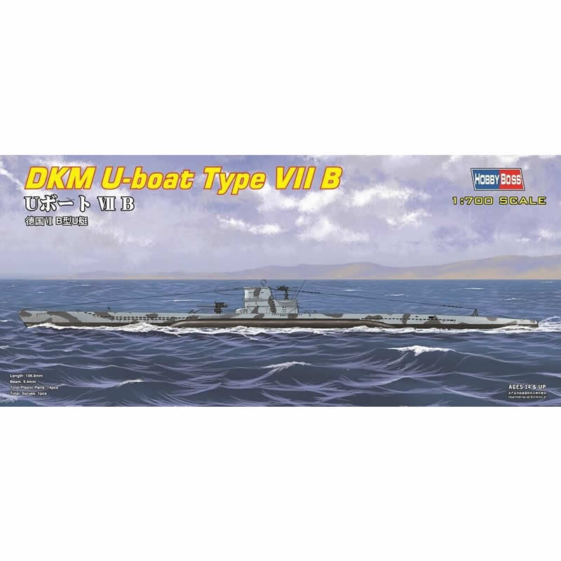 HBM87008 Deutschekriegsmarine U Boat VII B 1/700 Scale Plastic Model Kit Hobby Boss (ONLINE ORDER ONLY)