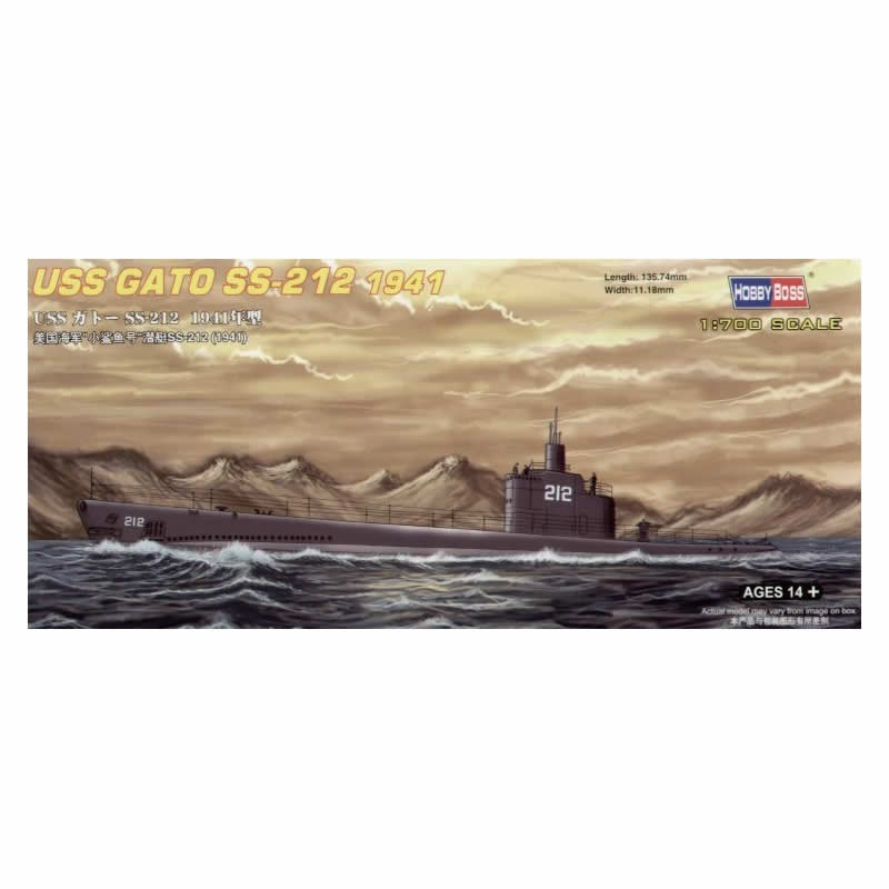 HBM87012 USS Gato SS-212 1/700 Scale Plastic Model Kit Hobby Boss (ONLINE ORDER ONLY)
