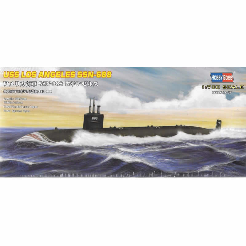 HBM87014 USS Los Angeles SSN-688 1/700 Scale Plastic Model Kit Hobby Boss (ONLINE ORDER ONLY)