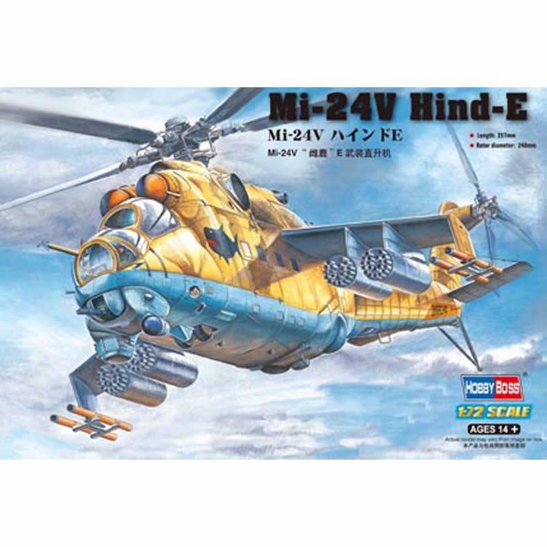 HBM87220 Mi-24V Hind E Gunship Helicopter 1/72 Scale Plastic Model Kit (ONLINE ORDER ONLY)