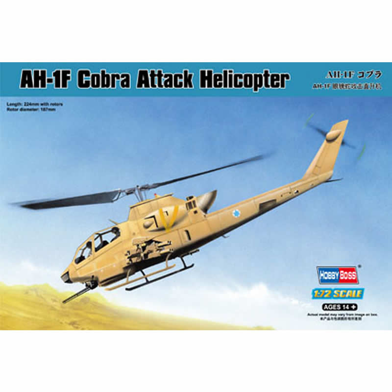 HBM87224 AH-1F Cobra Attack Helicopter 1/72 Scale Plastic Model Kit Hobby Boss (ONLINE ORDER ONLY)