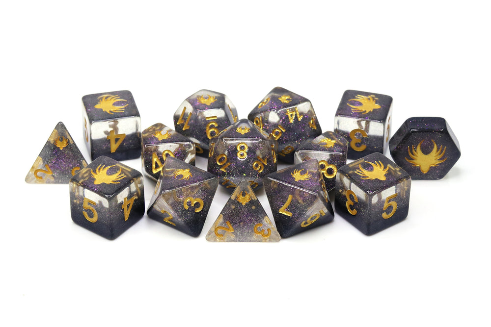 Ascending Shadow - 14 Piece DnD Dice Set | Acrylic RPG Gaming Dice (ONLINE ORDER ONLY)