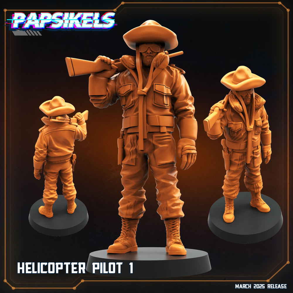 3D Printed Papsikels Helicopter Pilots MARCH 2025 CYBERPUNK 28mm 32mm (Online Only)