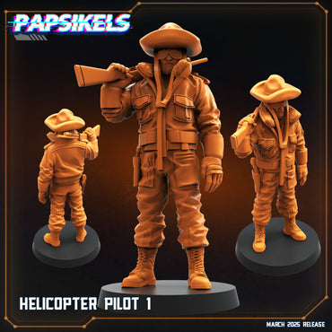 3D Printed Papsikels Helicopter Pilots MARCH 2025 CYBERPUNK 28mm 32mm (Online Only)