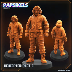 3D Printed Papsikels Helicopter Pilots MARCH 2025 CYBERPUNK 28mm 32mm (Online Only)