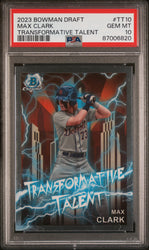 Graded 2023 Topps Bowman Draft Max Clark #TT10 Transformative Talent Rookie RC Baseball Card PSA 10 Gem Mint (ONLINE ORDER ONLY)