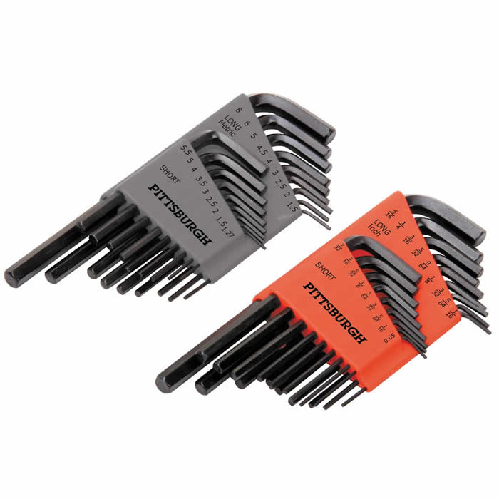 HFT94725 SAE And Metric Long Reach Hex Wrench Key Set 36pc HFT (ONLINE ORDER ONLY)