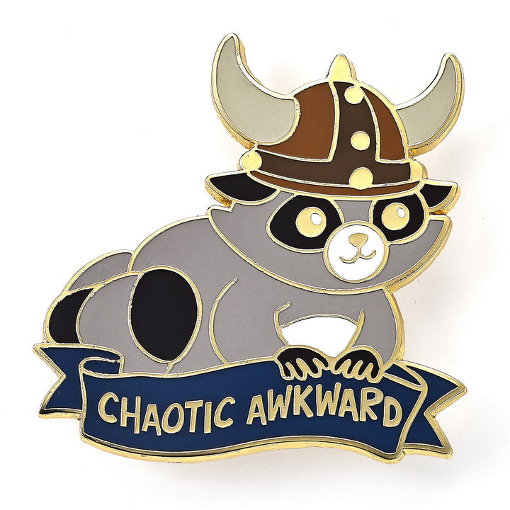 Hymgho Dice: Alternative Alignments Enamel Pin - Chaotic Awkward - Raccoon (ONLINE ORDER ONLY)