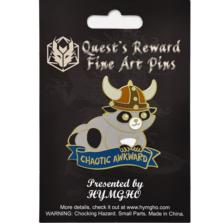 Hymgho Dice: Alternative Alignments Enamel Pin - Chaotic Awkward - Raccoon (ONLINE ORDER ONLY)