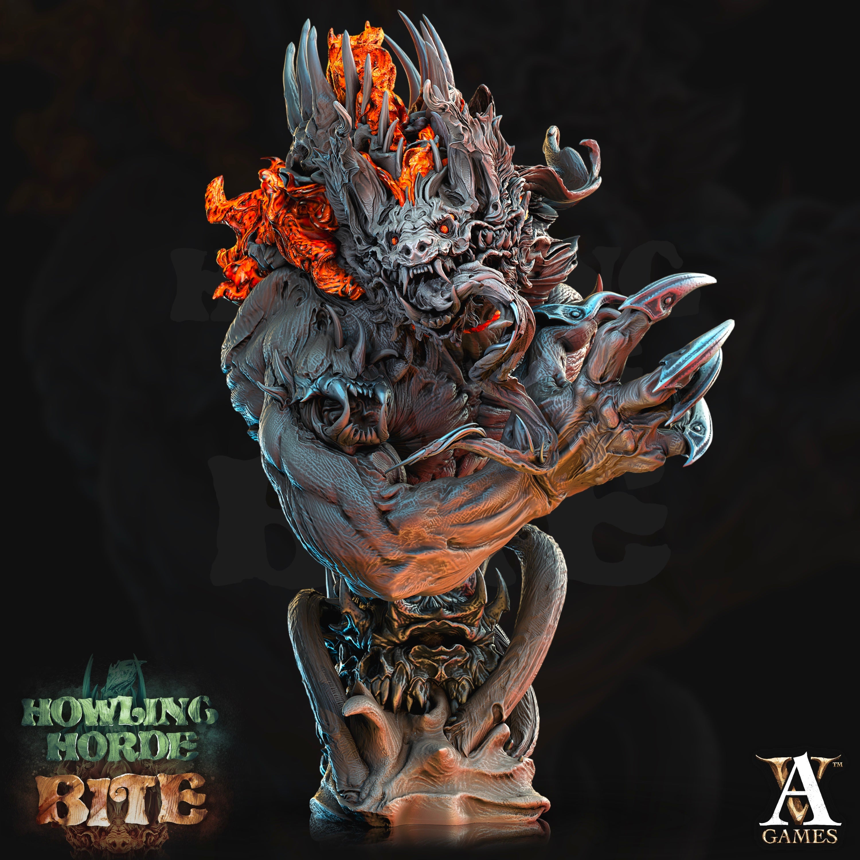3D Printed Archvillain Games Akata Bust Howling Horde 28 32mm D&D (Online Only)