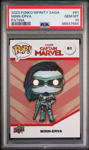2023 UPPER DECK FUNKO POP MARVEL  MINNERVA PATINA #61  PSA 10 (Online Order Only)