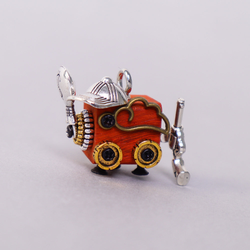 Handcrafted Wooden Bot Necklace, Keychain, or Mini Decor (ONLINE ORDER ONLY)