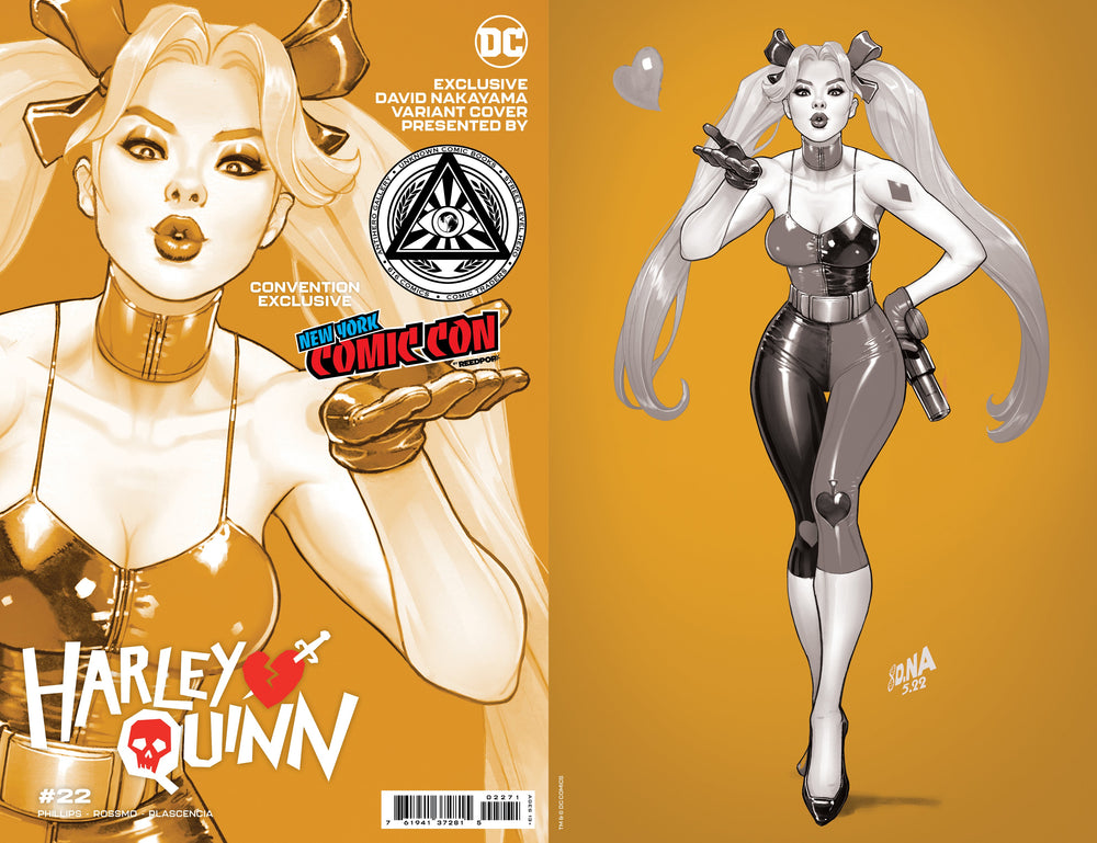 [FOIL] HARLEY QUINN #22 UNKNOWN COMICS DAVID NAKAYAMA GOLD FOIL VIRIGN NYCC 2022 B&W COLOR BLEED VAR (09/28/2022) (ONLINE ORDER ONLY)