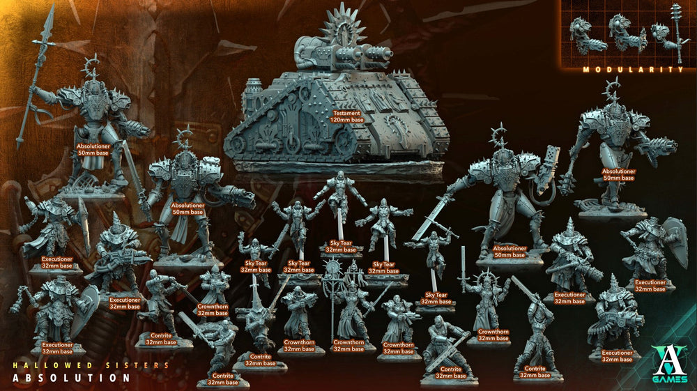 3D Printed Archvillain Games Absolutioner Hallowed Sisters Absolution 28 32mm D&D (Online Only)