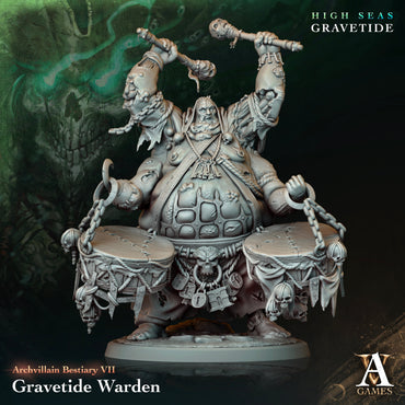3D Printed Archvillain Games Gravetide Warden Archvillain Bestiary Vol VII 28 32mm D&D (Online Only)