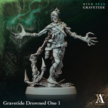 3D Printed Archvillain Games High Seas - Gravetide Gravetide Drowned One 28 32mm D&D (Online Only)