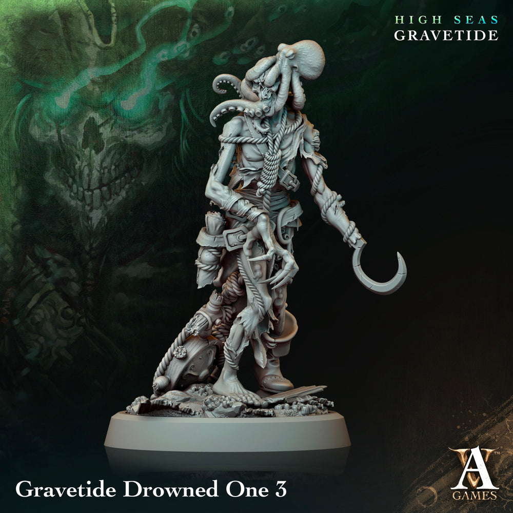 3D Printed Archvillain Games High Seas - Gravetide Gravetide Drowned One 28 32mm D&D (Online Only)