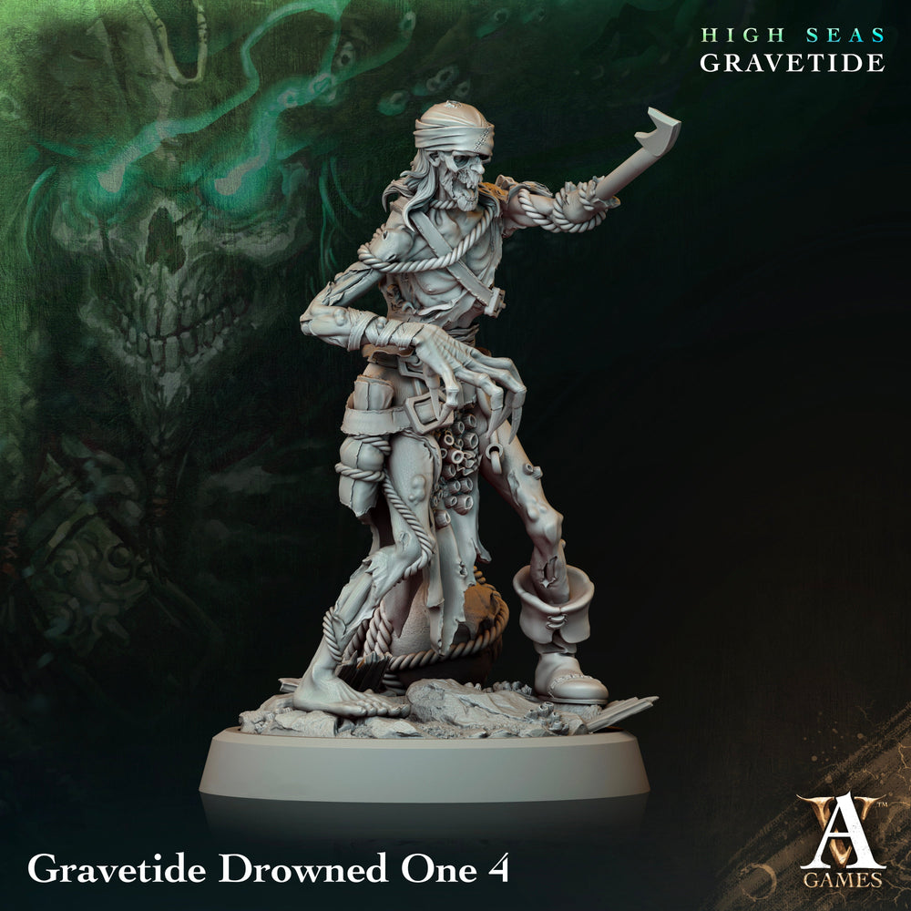 3D Printed Archvillain Games High Seas - Gravetide Gravetide Drowned One 28 32mm D&D (Online Only)