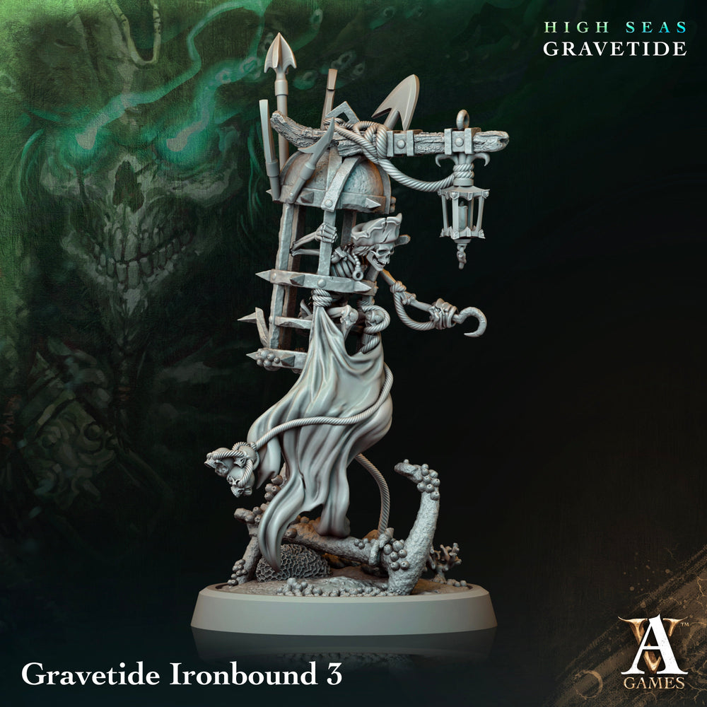 3D Printed Archvillain Games High Seas - Gravetide Gravetide Ironbound 28 32mm D&D (Online Only)