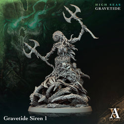 3D Printed Archvillain Games High Seas - Gravetide Gravetide Siren 28 32mm D&D (Online Only)