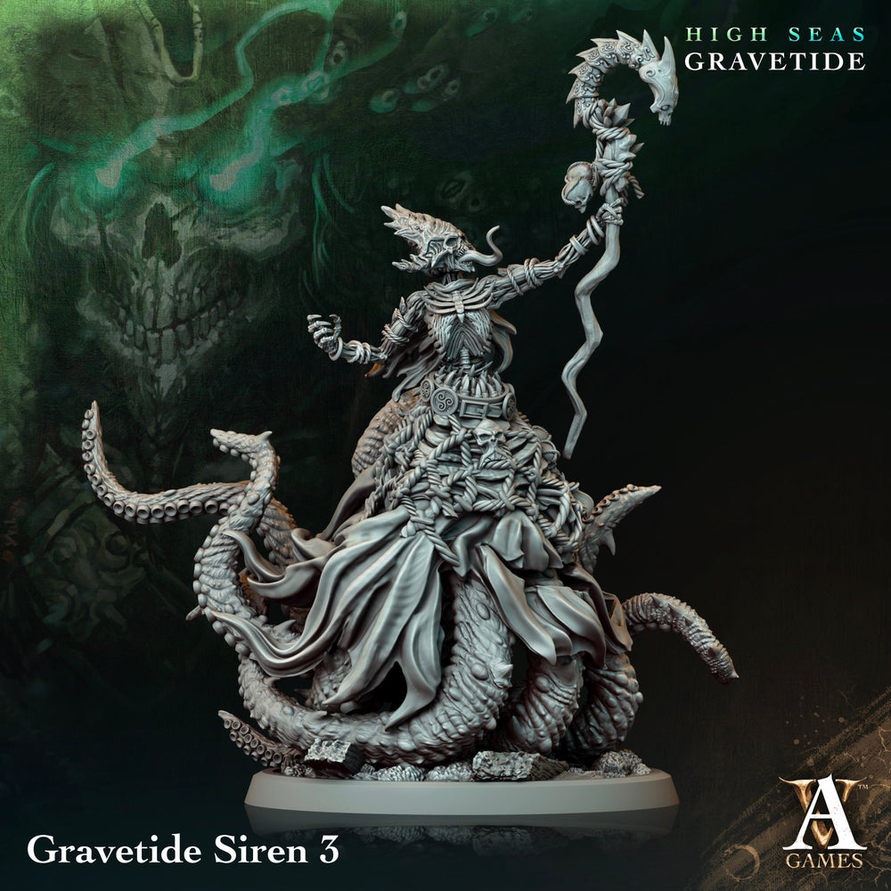 3D Printed Archvillain Games High Seas - Gravetide Gravetide Siren 28 32mm D&D (Online Only)