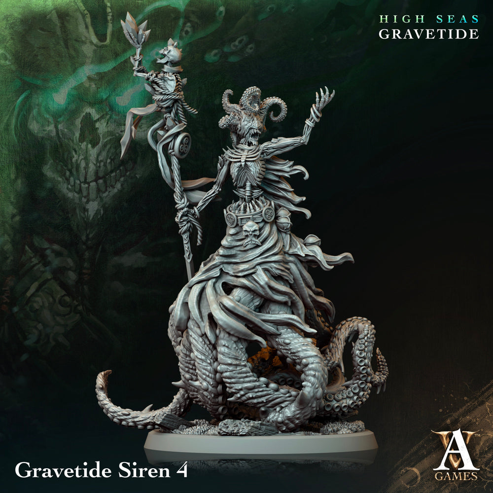 3D Printed Archvillain Games High Seas - Gravetide Gravetide Siren 28 32mm D&D (Online Only)