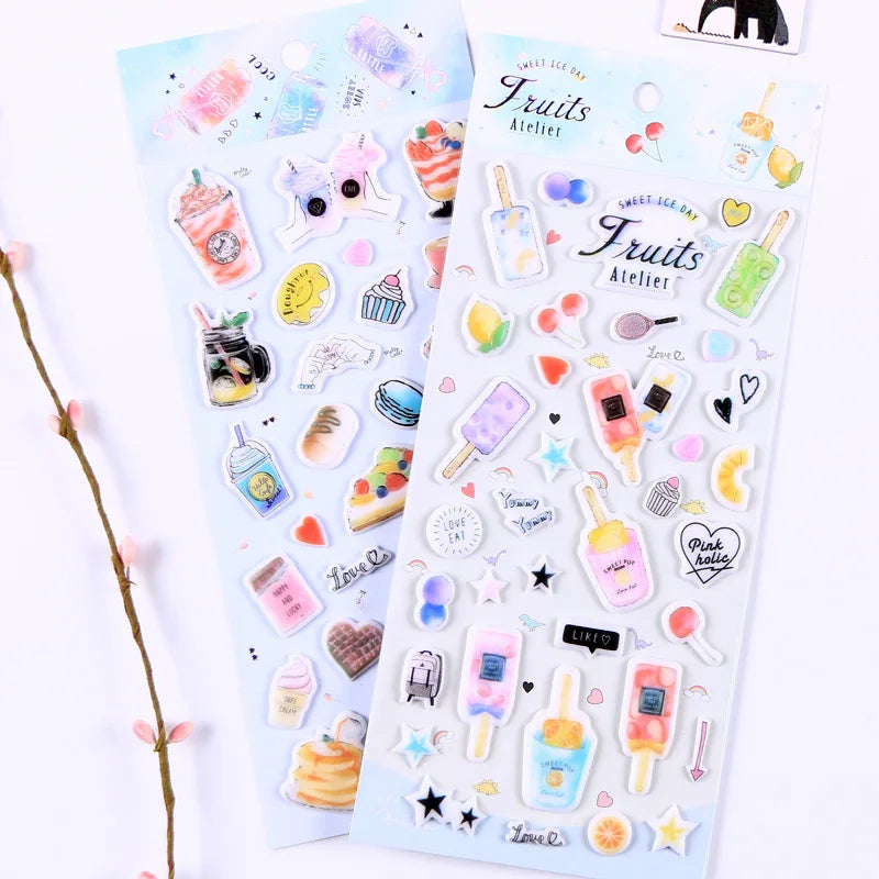 Kawaii Bullet Jelly Milk Series Children Stickers DIY Decorative Sticker Mobile Phone Stickers School Cute Stationery (ONLINE ORDER ONLY)
