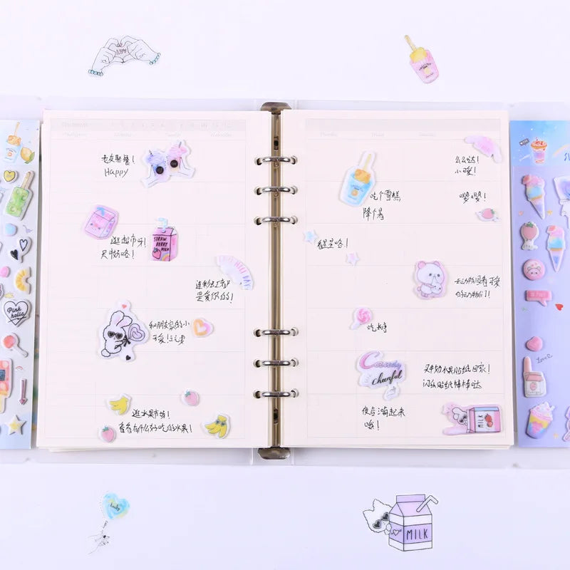 Kawaii Bullet Jelly Milk Series Children Stickers DIY Decorative Sticker Mobile Phone Stickers School Cute Stationery (ONLINE ORDER ONLY)