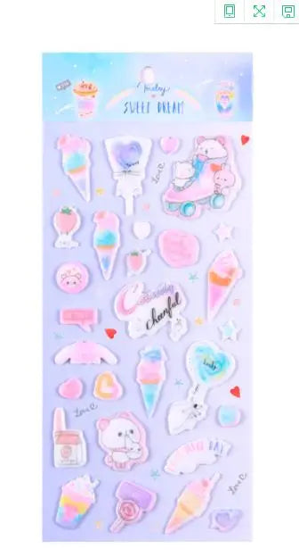 Kawaii Bullet Jelly Milk Series Children Stickers DIY Decorative Sticker Mobile Phone Stickers School Cute Stationery (ONLINE ORDER ONLY)