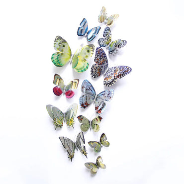 12Pcs 3D Butterfly Wall Stickers Magnet Fridge Wedding Decor (ONLINE ORDER ONLY)