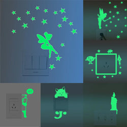 Glow In The Dark Cat Moon Stars Wall Stickers Kids Room Decor (ONLINE ORDER ONLY)