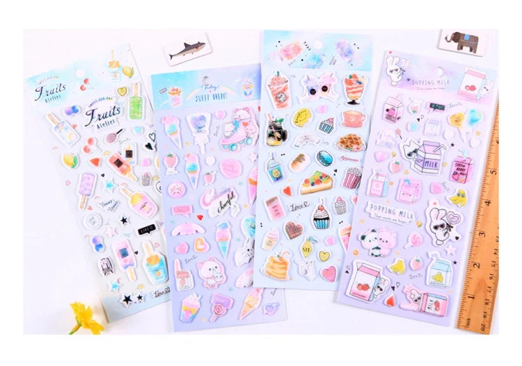 Kawaii Bullet Jelly Milk Series Children Stickers DIY Decorative Sticker Mobile Phone Stickers School Cute Stationery (ONLINE ORDER ONLY)