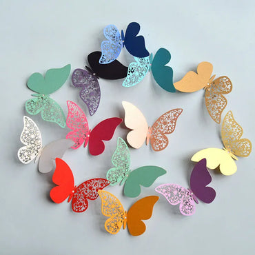 3D Butterfly Wall Stickers - 12Pcs Multicolor Decor for Home & Wedding (Online Order Only)