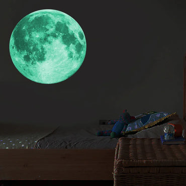 30cm Glow-in-the-Dark Moon Wall Sticker for Kids Room Decor (ONLINE ORDER ONLY)