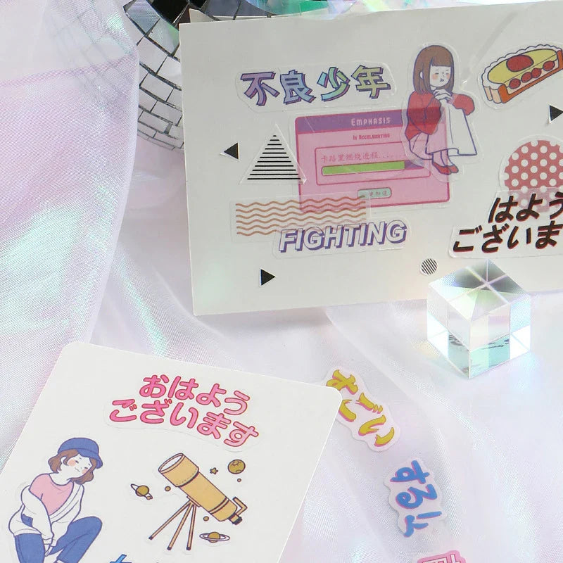 20Pcs/lot Japanese Harajuku Kawaii Decorative Stickers Scrapbooking Diy Diary Journal Stick Label Cute Stationery Kids Gift (ONLINE ORDER ONLY)