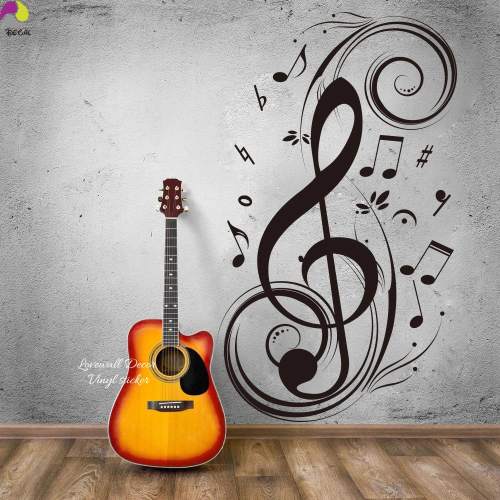 Music Note Floral Wall Sticker 95x56CM Vinyl Decal for Nursery & Kids Room (ONLINE ORDER ONLY)
