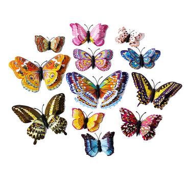 3D Luminous Butterfly Wall Stickers - 12Pcs Double Wings PVC Decor for Home, Christmas, Wedding (ONLINE ORDER ONLY)