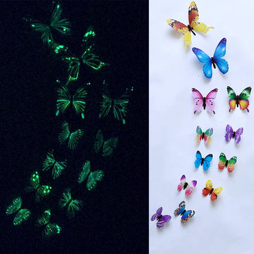 12Pcs Luminous 3D Butterfly Wall Stickers for Home Decoration (ONLINE ORDER ONLY)