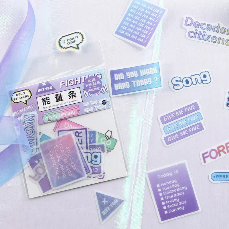 20Pcs/lot Japanese Harajuku Kawaii Decorative Stickers Scrapbooking Diy Diary Journal Stick Label Cute Stationery Kids Gift (ONLINE ORDER ONLY)