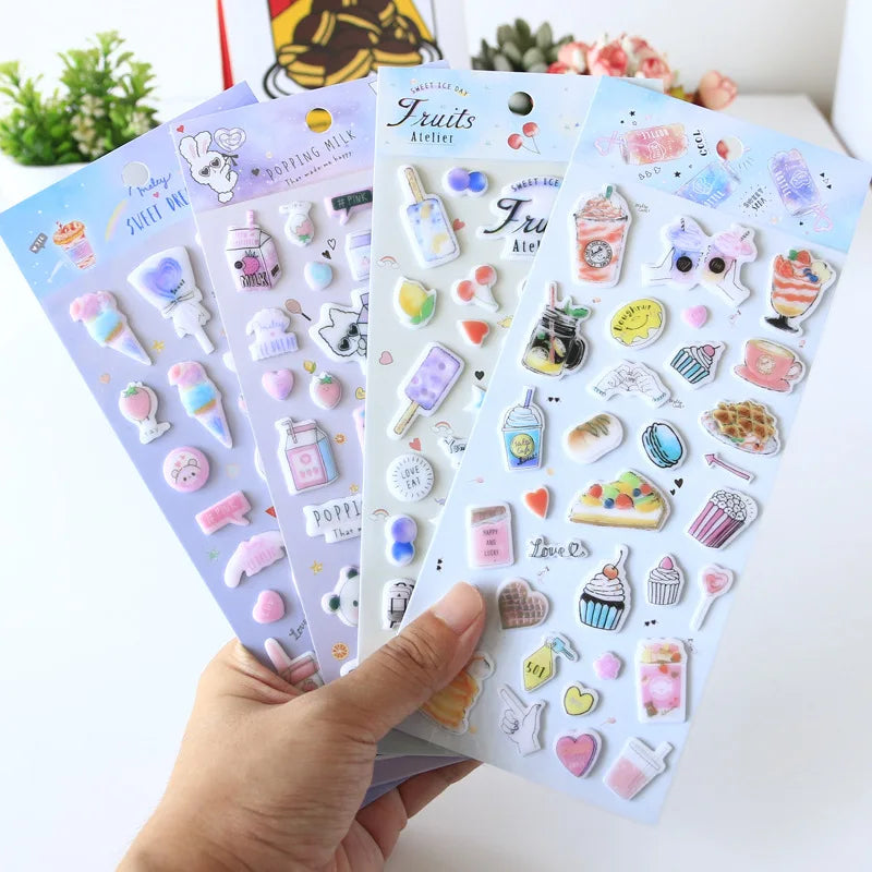 Kawaii Bullet Jelly Milk Series Children Stickers DIY Decorative Sticker Mobile Phone Stickers School Cute Stationery (ONLINE ORDER ONLY)