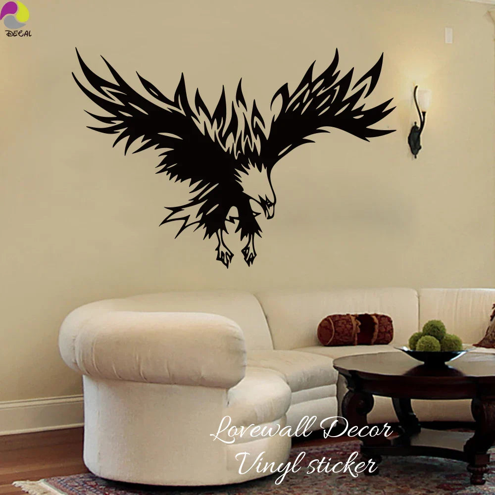 Eagle Wall Sticker Decal - Large Soaring Bird Vinyl Art for Living Room Bedroom Decor (Online Order Only)