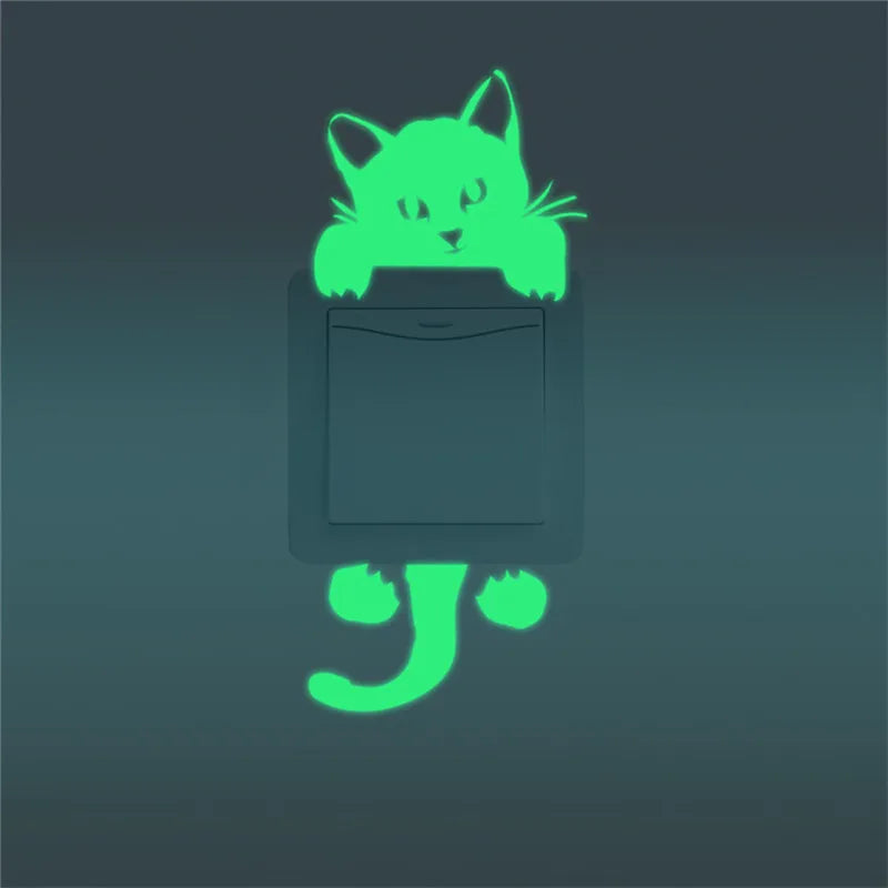 Glow In The Dark Cat Moon Stars Wall Stickers Kids Room Decor (ONLINE ORDER ONLY)