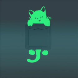 Glow In The Dark Cat Moon Stars Wall Stickers Kids Room Decor (ONLINE ORDER ONLY)
