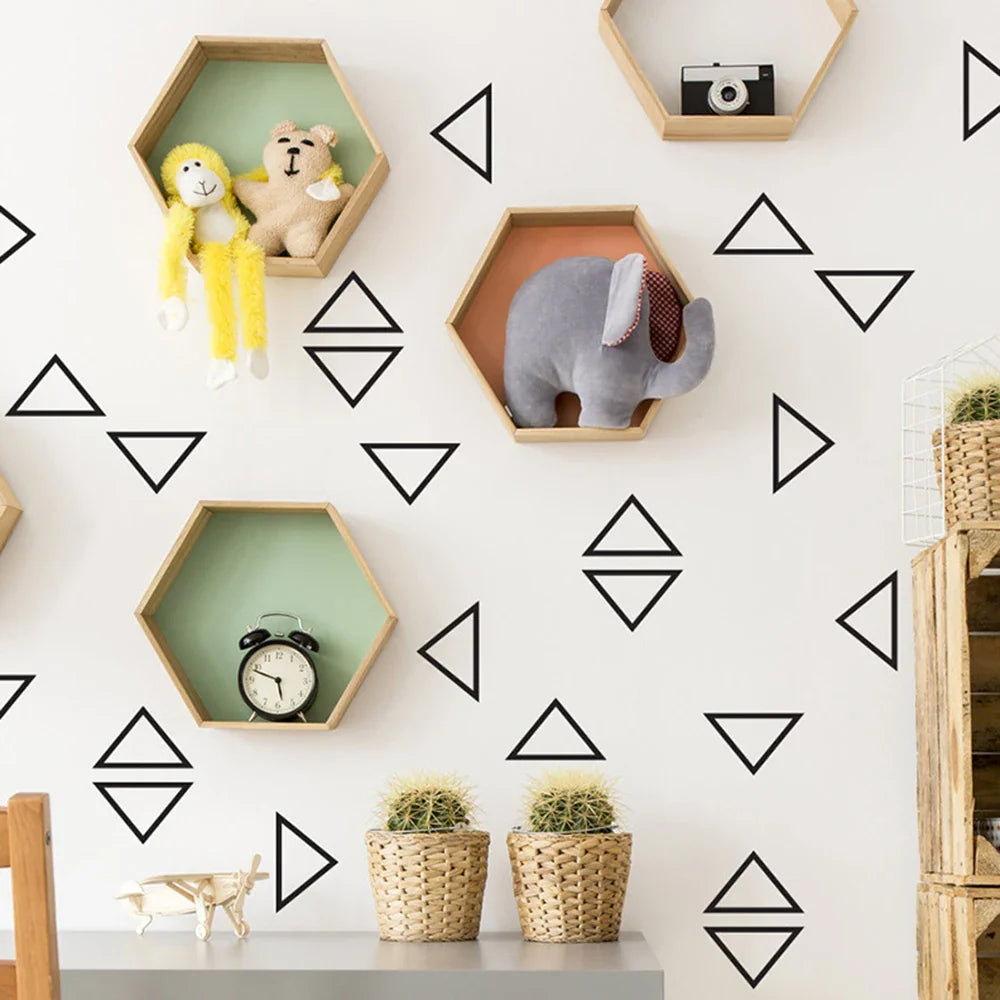 Cartoon Triangle Wall Stickers Nursery Kids Room Decals Vinyl Decor (ONLINE ORDER ONLY)