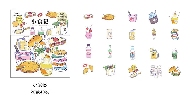20Pcs/lot Japanese Harajuku Kawaii Decorative Stickers Scrapbooking Diy Diary Journal Stick Label Cute Stationery Kids Gift (ONLINE ORDER ONLY)