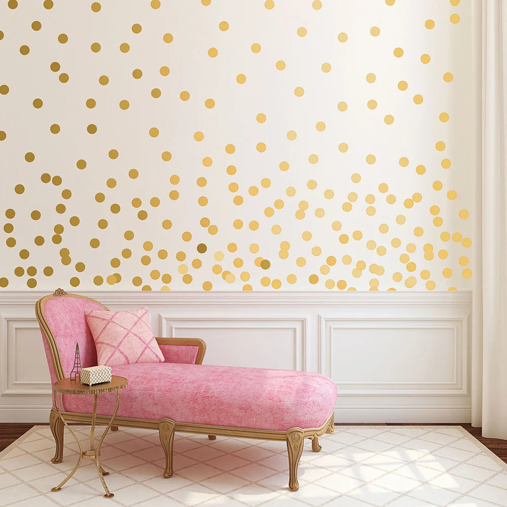 Gold Polka Dots Wall Stickers Nursery Kids Room Vinyl Decal Decor (ONLINE ORDER ONLY)