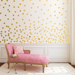 Gold Polka Dots Wall Stickers Nursery Kids Room Vinyl Decal Decor (ONLINE ORDER ONLY)
