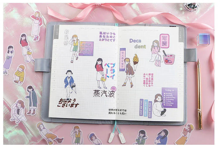 20Pcs/lot Japanese Harajuku Kawaii Decorative Stickers Scrapbooking Diy Diary Journal Stick Label Cute Stationery Kids Gift (ONLINE ORDER ONLY)